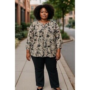 A.n.a Women’s Plus Size Sheer Blouse Top Size 3X